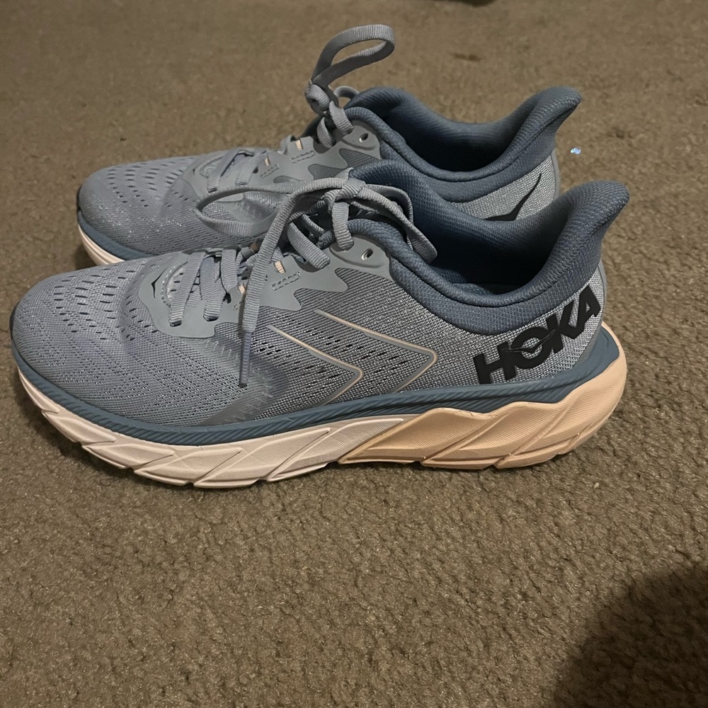 Hoka Women's Athletic Shoes Blue and Cream